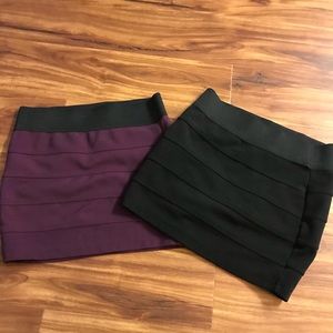 Charlotte Russe ribbed skirts